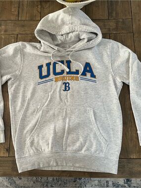 Hanes Gray UCLA Bruins Hoodie with Blue & Gold Lettering Adult size Medium